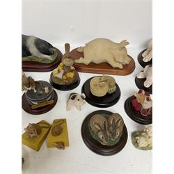 Large Country artist and similar figures, including examples of mice, blue tits, rabbits, pigs etc