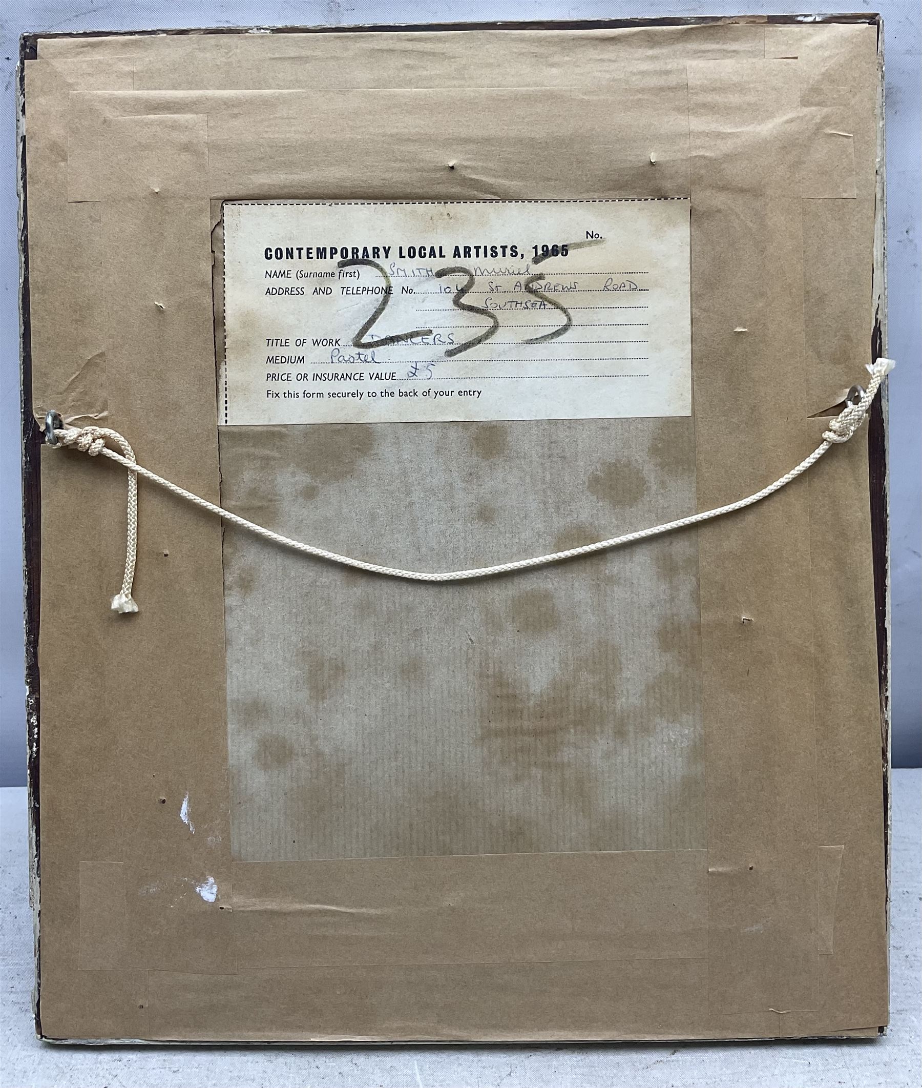 Muriel Constance Smith (British 1903-1993): 'Dancers' and Nude, pastel and pencil, pastel titled on Contemporary Local Artists 1965 label verso, the latter signed and dated 1952, max 24cm x 19cm  (2)