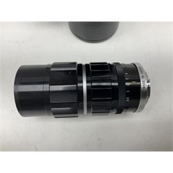 Olympus Pen FV camera body, serial no. 120981, with 'Olympus F.Zuiko Auto-S 1:1.8 f=38mm' lens, serial no. 251523, 'Olympus Zuiko Auto-zoom1:3.5 f=50-90mm, serial no. 135752 and clip on shoe