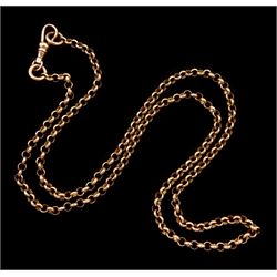 9ct rose gold belcher link chain necklace, Sheffield 1989