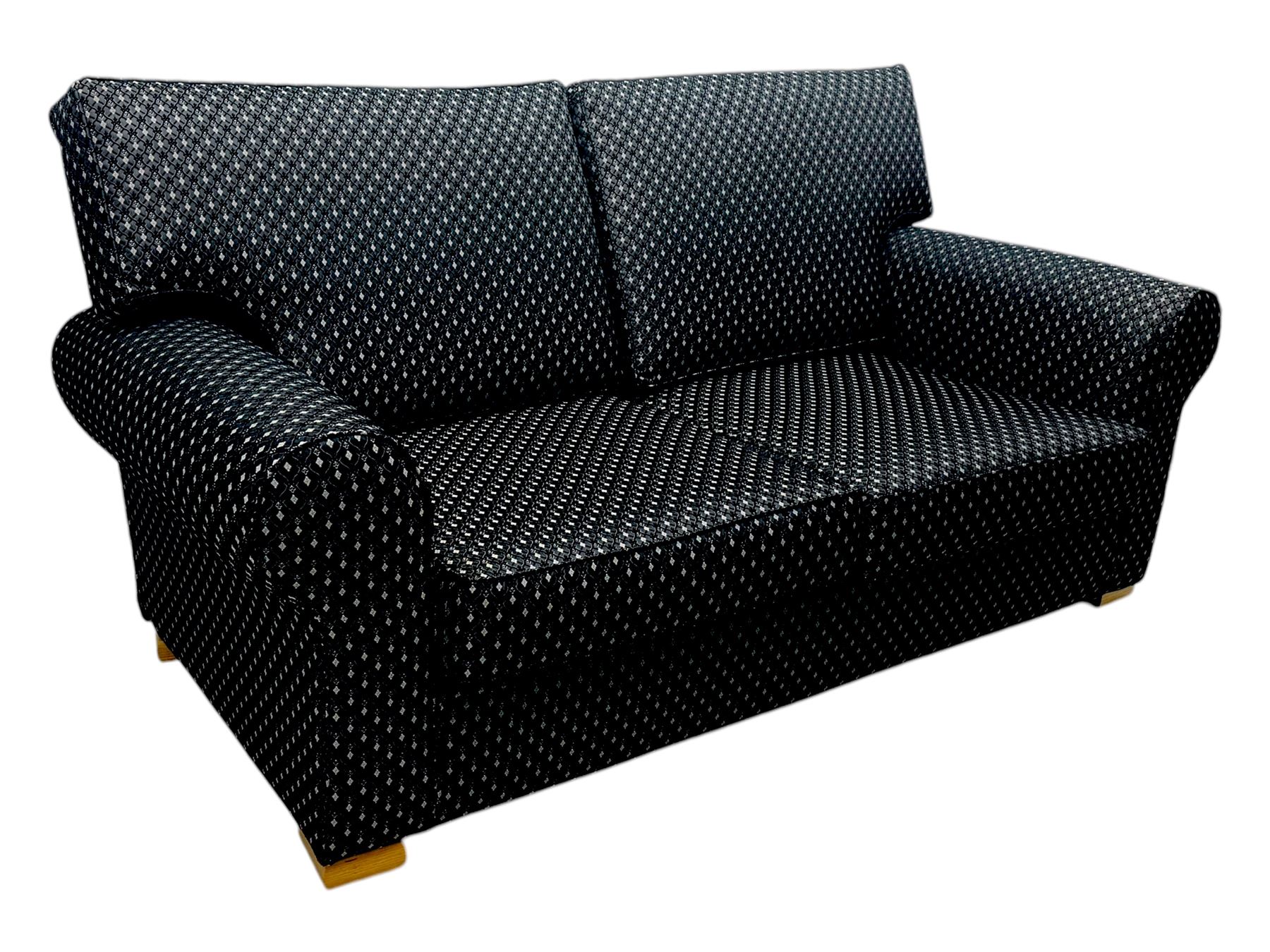 Multi-York - two-seat sofa upholstered in charcoal and silver fabric