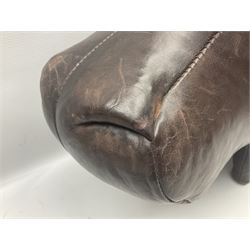 Leather Liberty style hippopotamus footstool, L68cm