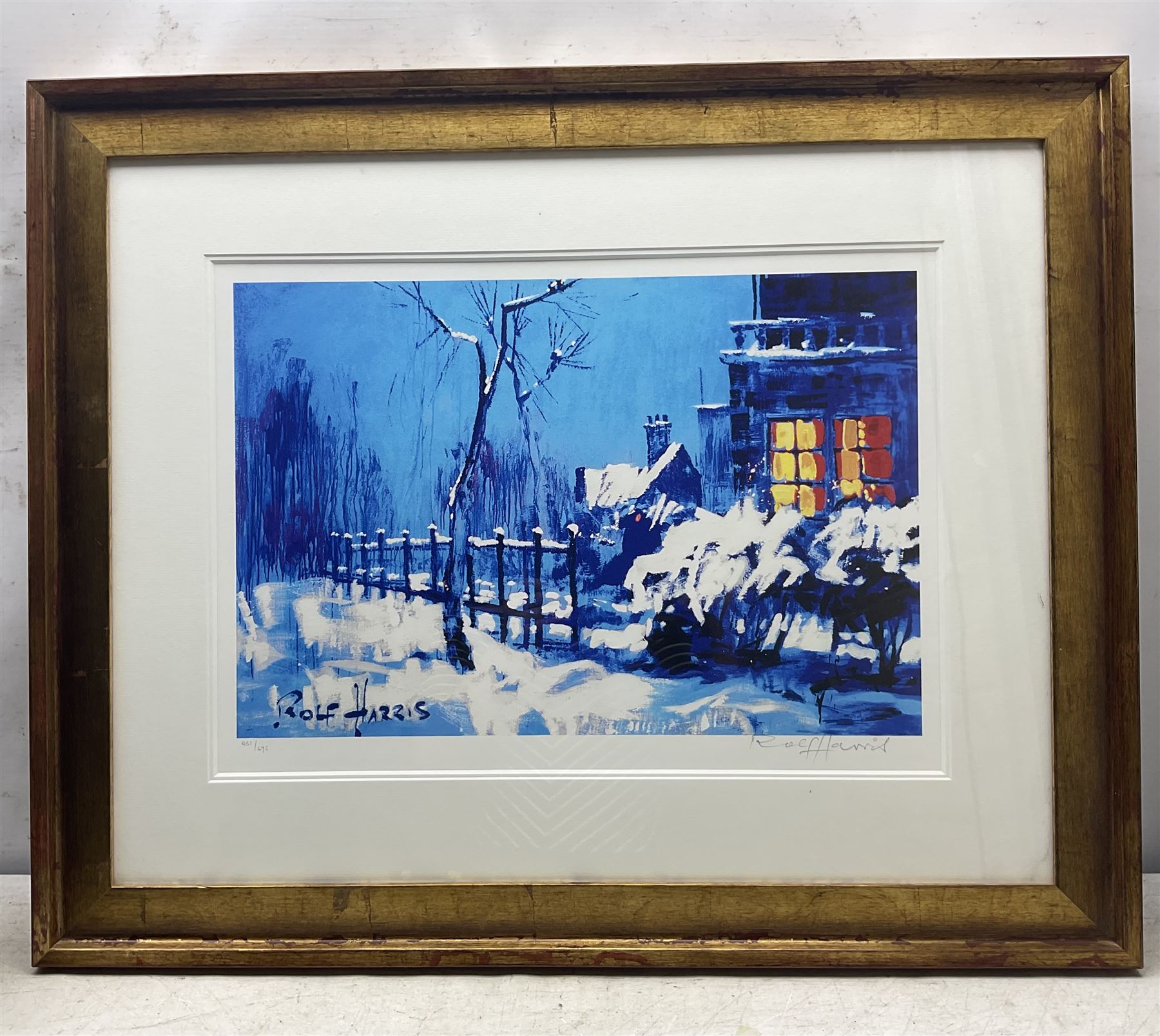 Rolf Harris (Australian 1930-2023): ‘Christmas Eve in the Snow’, limited edition giclée print signed and numbered 431/695 in pencil 38cm x 53cm 