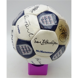  Leather souvenir football entitled 'England Official Signature Football' bearing facsimile autographs of David Beckham, Alan Shearer, Kevin Keegan, David Seaman, Steve McManaman etc  