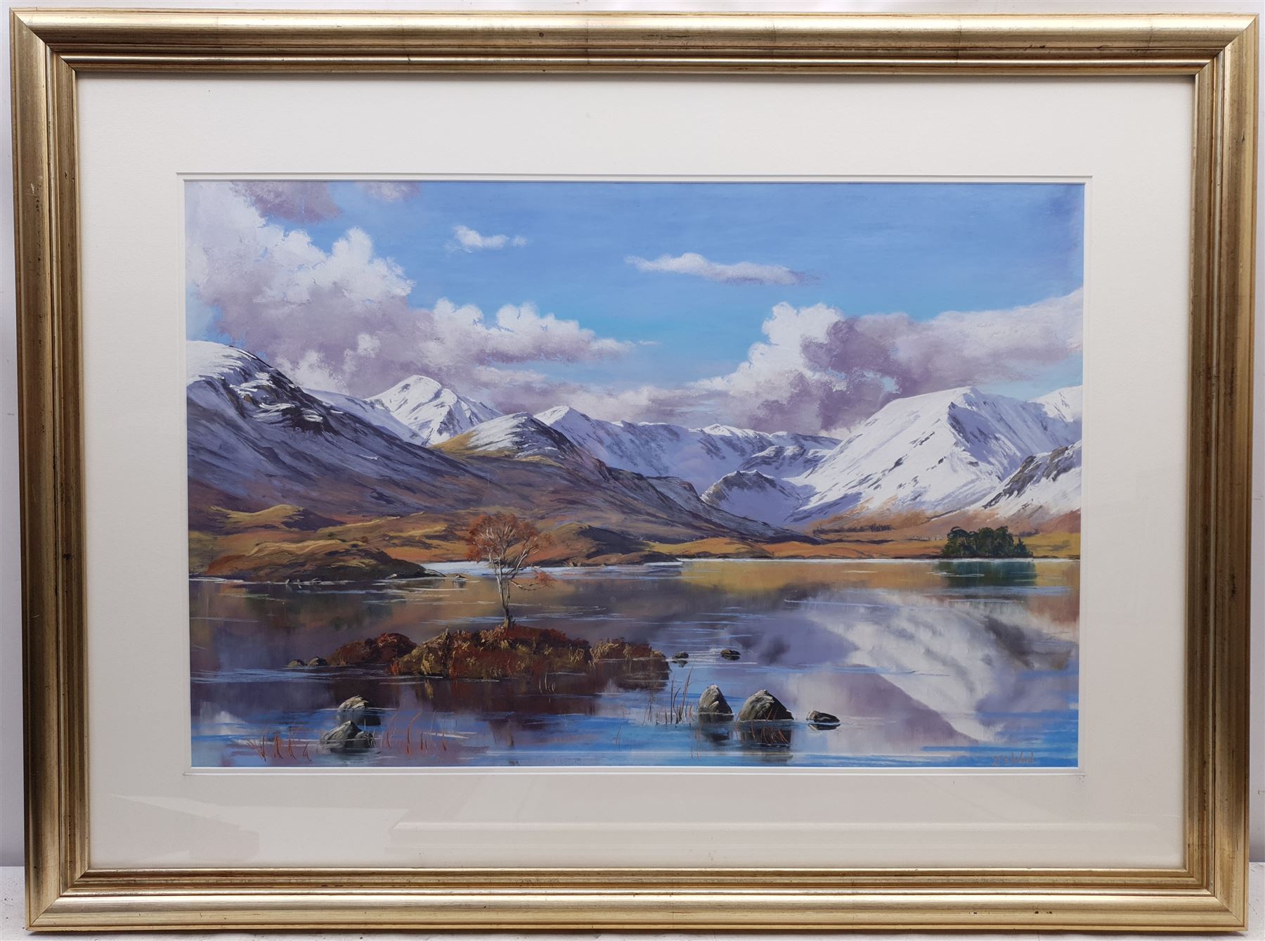 Jane E Ward (British Contemporary): Snow in the Lake District, pastel signed 49cm x 75cm