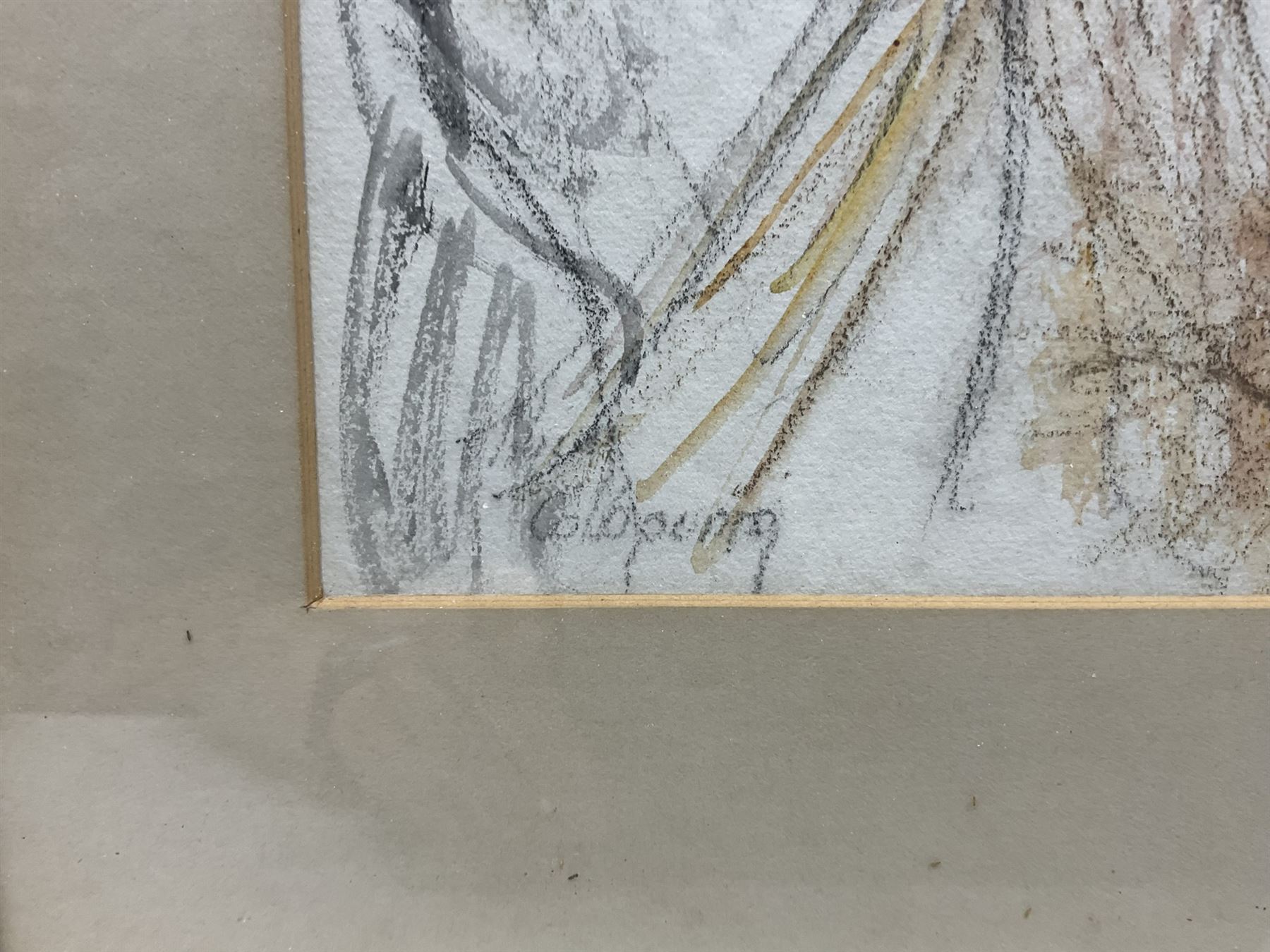 Lilian Colbourn (British 1897-1967): 'Fishermen - Whitby', pencil and chalk signed, titled on label verso 24cm x 30cm 
Provenance: exh. Scarborough Art Gallery Fourth North Riding Artist's Exhibition, loaned by the current vendor, label verso