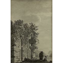 Elizabeth Blaquiere (18th/19th century): 'Neath Abbey' near Swansea Wales, pen ink and monochrome wash titled 15.5cm x 10cm
Provenance: from the collection of Terence G Phillips, Danesbury House, Neath, Glamorgan
