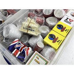 Quantity of Nescafe memorabilia and merchandise, and various mugs, Star Wars etc in two boxes