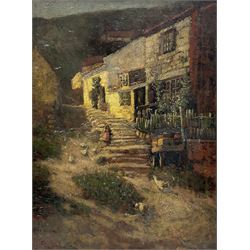Staithes Group (19th/20th century): Runswick Bay, oil on canvas unsigned 60cm x 45cm