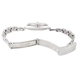 Rolex Oyster Perpetual Date gentleman's stainless steel automatic wristwatch, Ref. 1501, serial No. 2365486, circa 1970, silvered dial with baton hour markers, on stainless steel Oyster bracelet, with fold-over clasp
