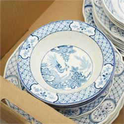 Victorian turquoise ground part tea set, part Doulton Matsumai pattern dinner service and other dinner ware