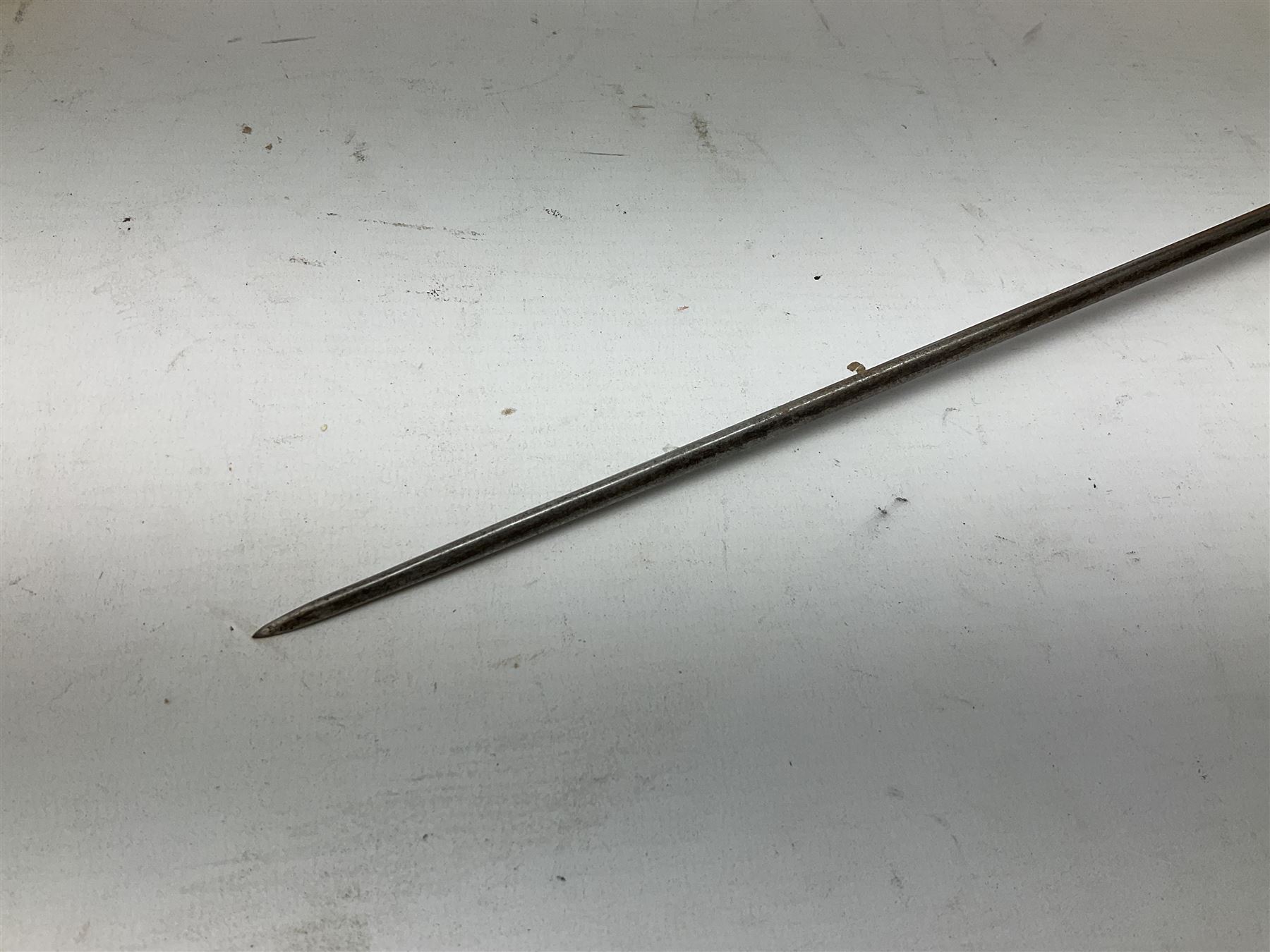 Three reproduction swords - Japanese katana and saya; Tai Chi sword with ornate scabbard; and dress sword with fullered triangular blade and horn handle (3)