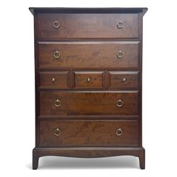Stag Minstrel - mid-20th century chest, rectangular top over arrangement of three short an...