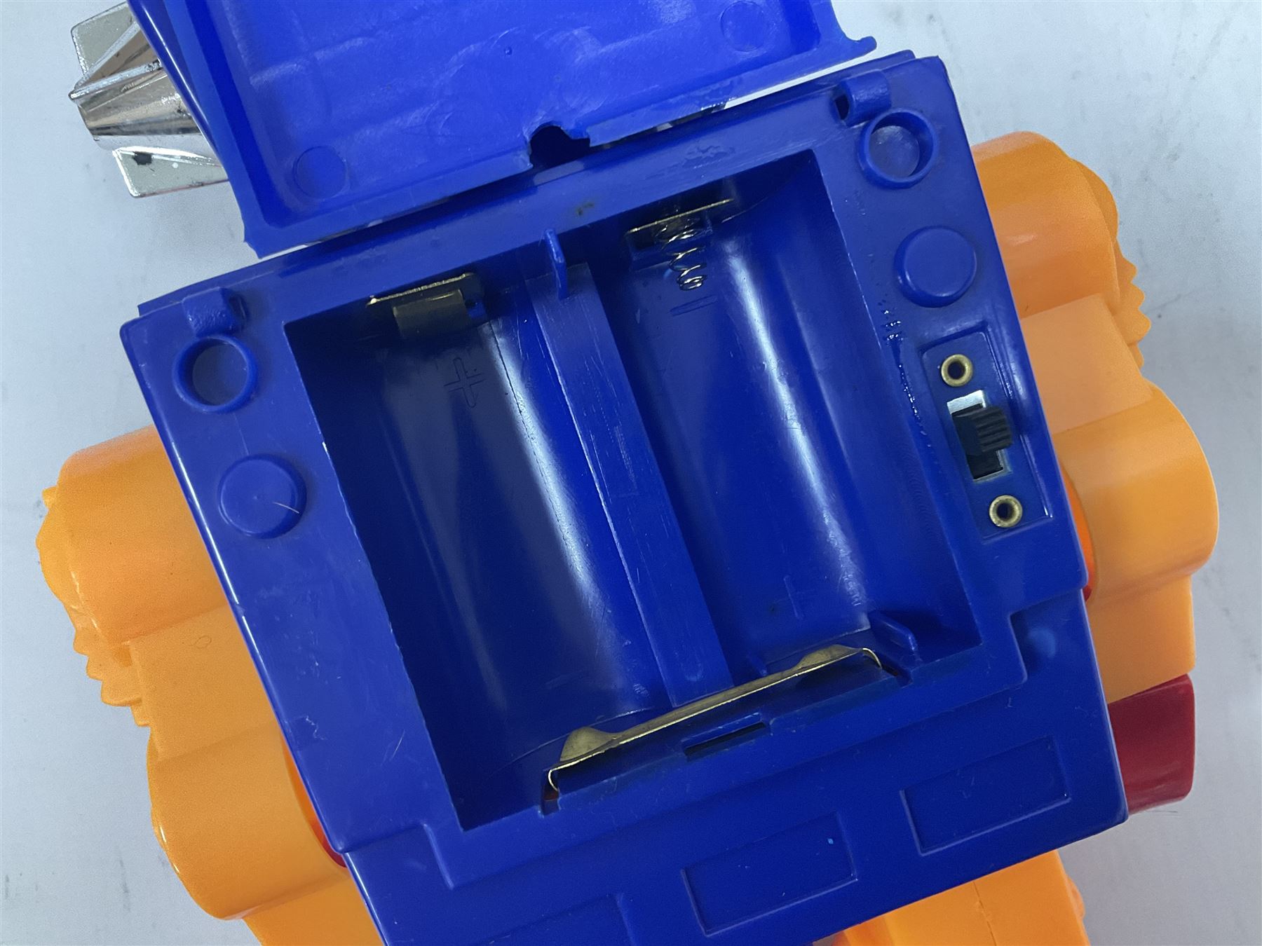 Three vintage battery operated robots comprising tin-plate Space Walk Man ME 100 Robot, Saturn the 13