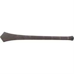 Polynesian war club, of dense hardwood, the tapering diamond shaped head carved with panel...