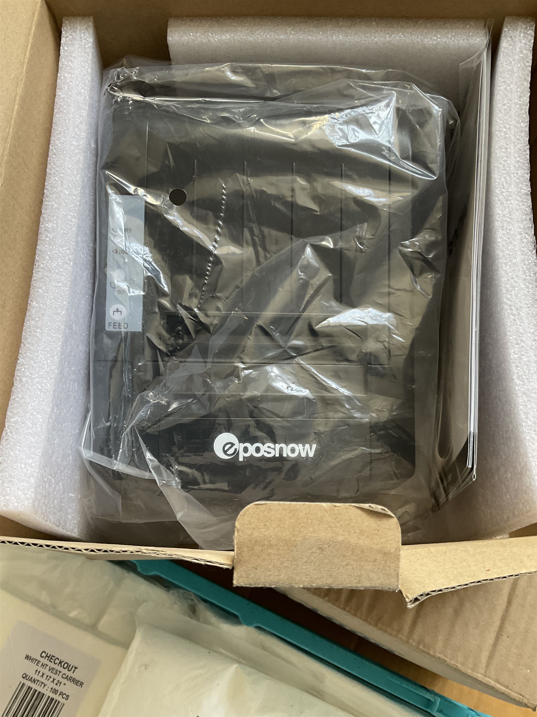 Three serviette dispensers, Casio cash register, Esposnow 80mm thermal printer, plastic bags and six plastic trays - THIS LOT IS TO BE COLLECTED BY APPOINTMENT FROM DUGGLEBY STORAGE, GREAT HILL, EASTFIELD, SCARBOROUGH, YO11 3TX