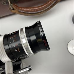 Paillard Bolex H8 RX cine camera body, serial no.195008, with 'Kern Paillard Vario Switar 36EE 1:1,9 f=8/36mm H8 RX' lens, serial no. 955497, in fitted leather carrying case  