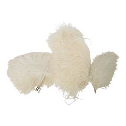 Early 20th century ostrich feather and mother of pearl fan, together with four loose ostrich feathers and a French beadwork clutch bag