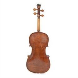 Violin - with a carved Lions head scroll and period style replacement fingerboard and fittings, in a later hard case, no bow, possibly from Germany or Bohemia.
Thought to have originated in the Tyrol region between Austria and Germany this design of scroll was very popular from the late 17th century onwards and well into the 19th century.