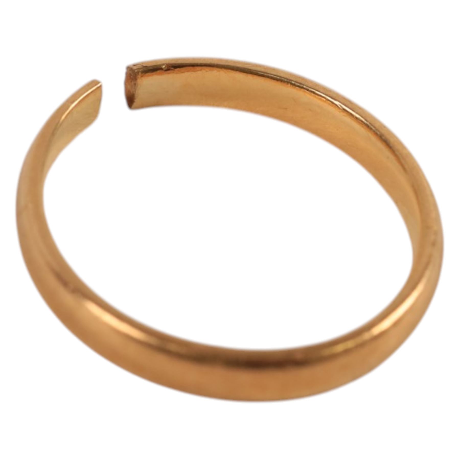 22ct gold wedding band, hallmarked