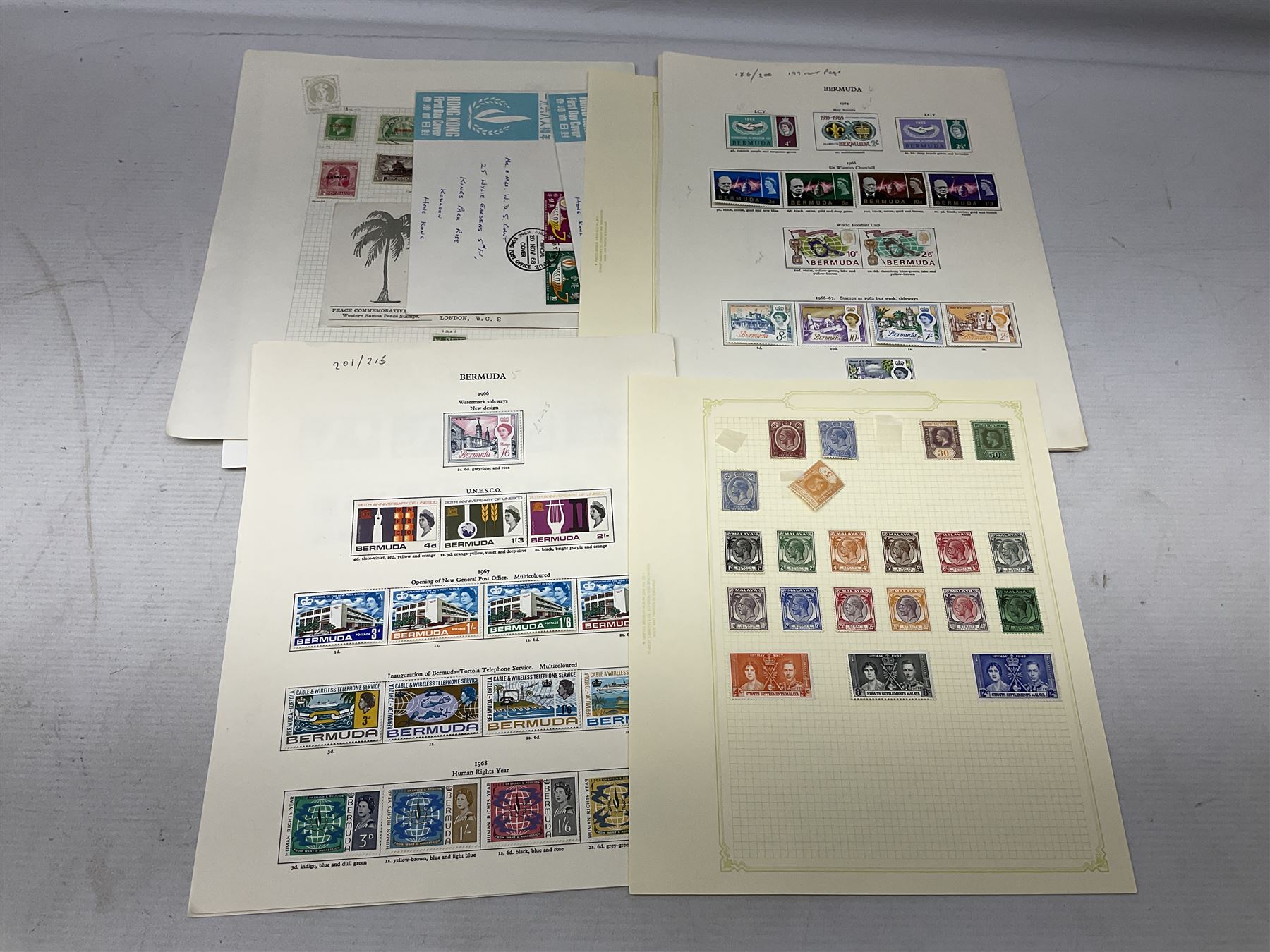 Stamps including various King George VI 8th June 1946 Victory, various 1923-1948 Silver Wedding, Malaya, Cyprus, China overprints on Hong Kong etc, housed on stockbook/album pages 