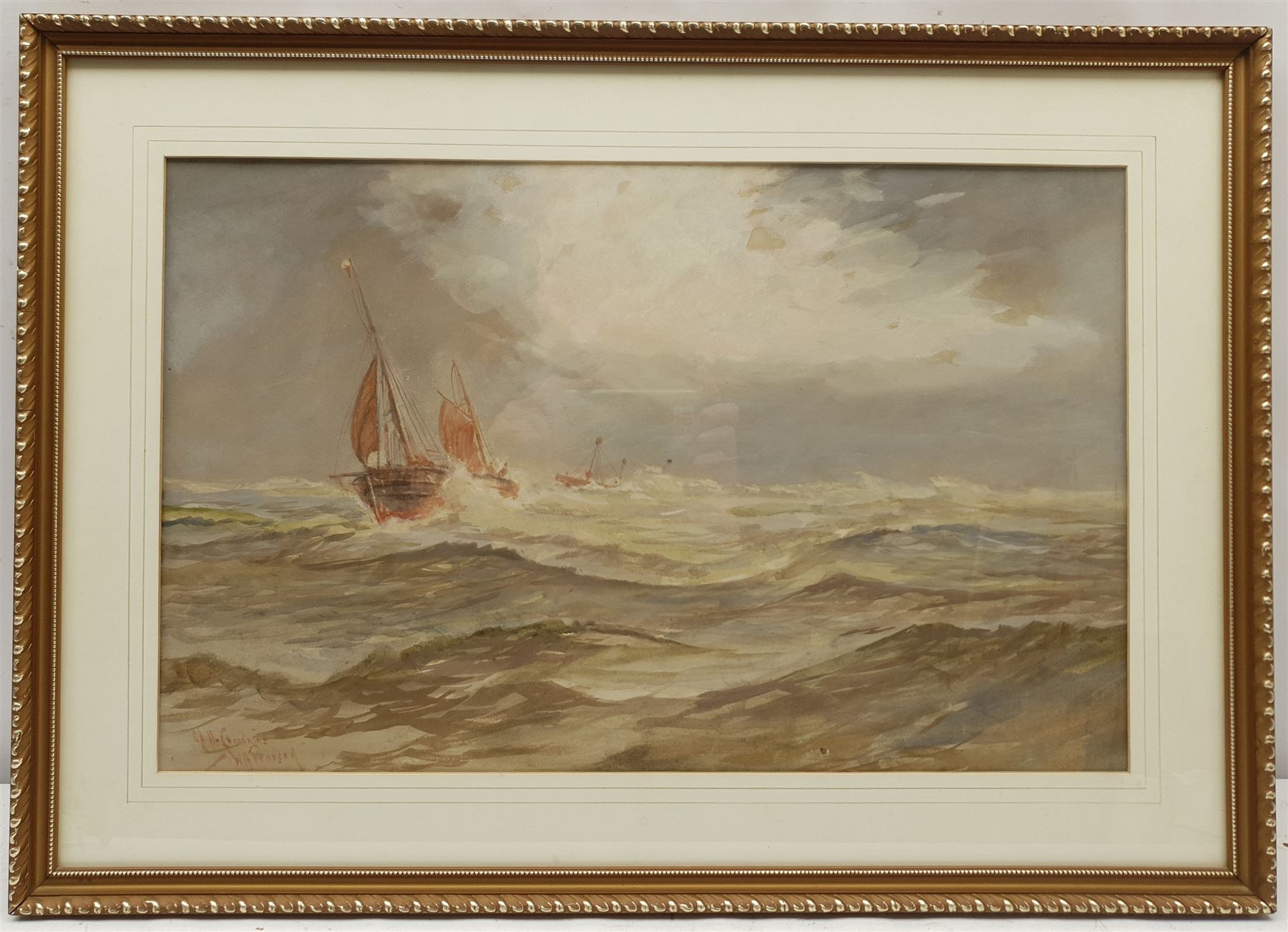 William Henry Pearson (British 19th/20th century): 'Off the Goodwins' Kent, watercolour signed and titled 30cm x 48cm