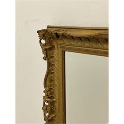 Victorian style rectangular wall mirror in gilt swept frame, bevelled plate
