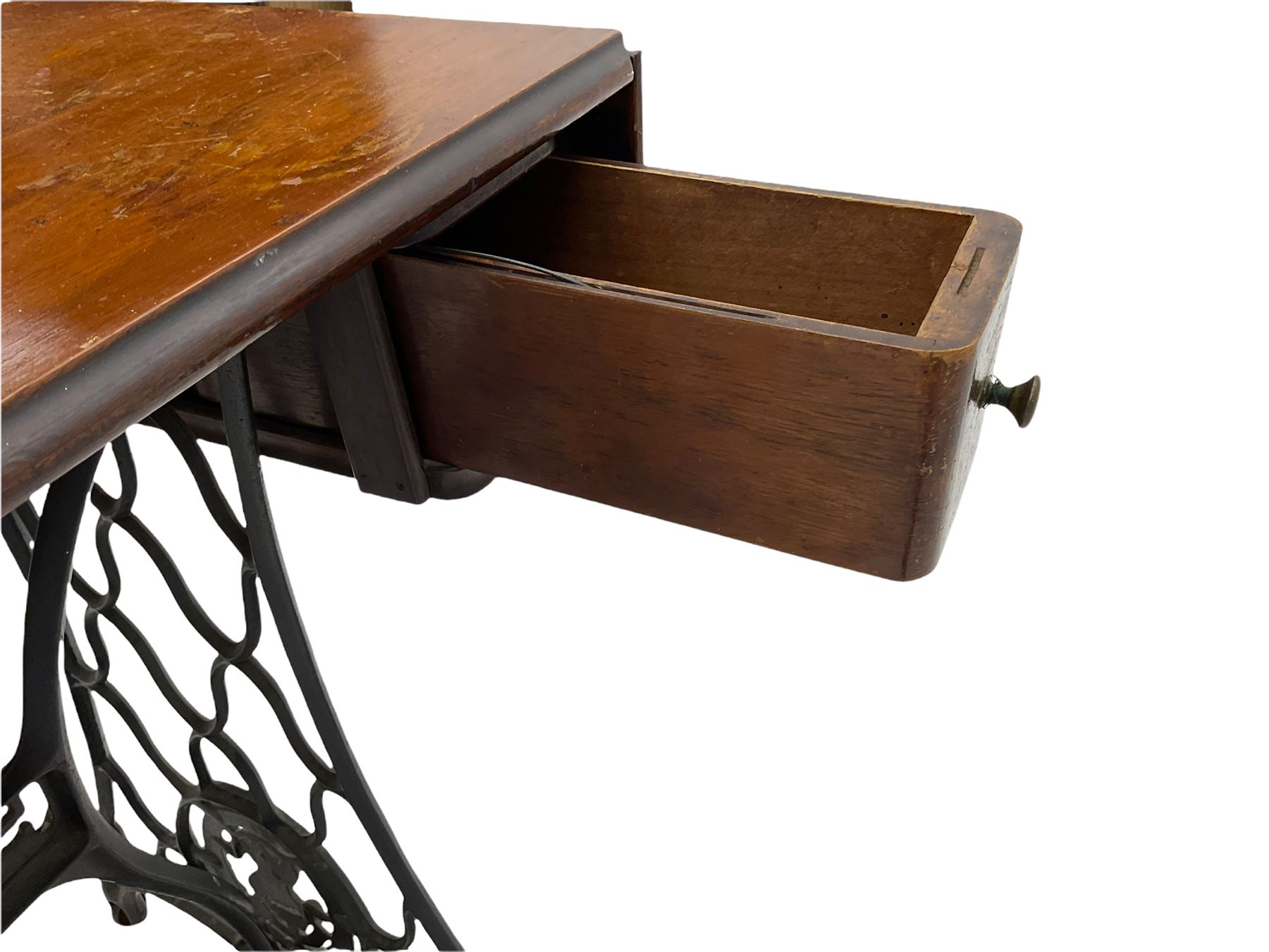 Singer - walnut and cast iron treadle sewing machine