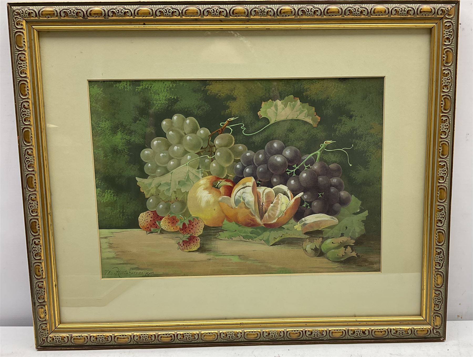 W Hartshorne (19th/20th century): Still Life, watercolour signed and dated 1910, 23cm x 34cm