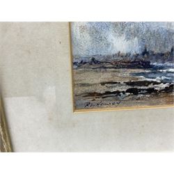 Robert Leslie Howey (British 1900-1981): 'View From Seaton Carew Beach', mixed media signed, titled verso 17cm x 22cm