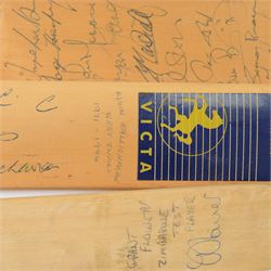 Signed International cricket memorabilia, comprising Alan Donald signed Kookaburra Commander cricket ball, wide brimmed hat signed by Darren Sammy and other West Indies players and a collection of signed miniature cricket bats, each with signatures of International cricket players including Brian Lara, Grant Flower, Richard Hadlee, Zimbabwe vs Rest of World 1993, South Africa vs Presidents VI 1994, Eastern Province South Africa 1992 and South Africa Touring Side Scarborough 1994