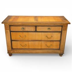 And So To Bed - 'Cezanne' cherry wood chest, rectangular top with inset panels,  fitted wi...