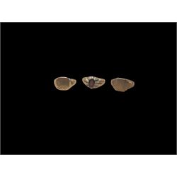 Three 9ct gold rings, comprising two signet rings and a stone set signet ring, all stamped or hallmarked 