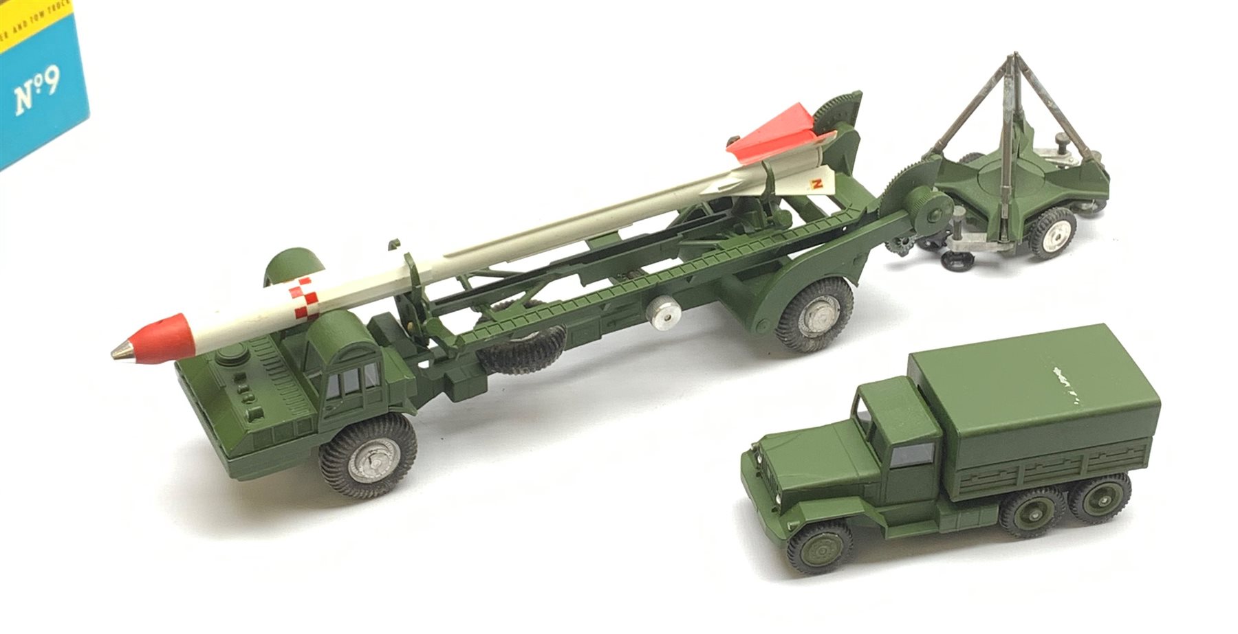 Corgi - Major Gift Set No.9, 'Corporal' Missile, Erector Vehicle, Launcher and Tow Truck, boxed with internal packaging and paperwork, near mint condition with some paint loss to roof of tow truck