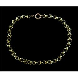 Early 20th century 15ct gold fancy link bracelet, with gilt clasp