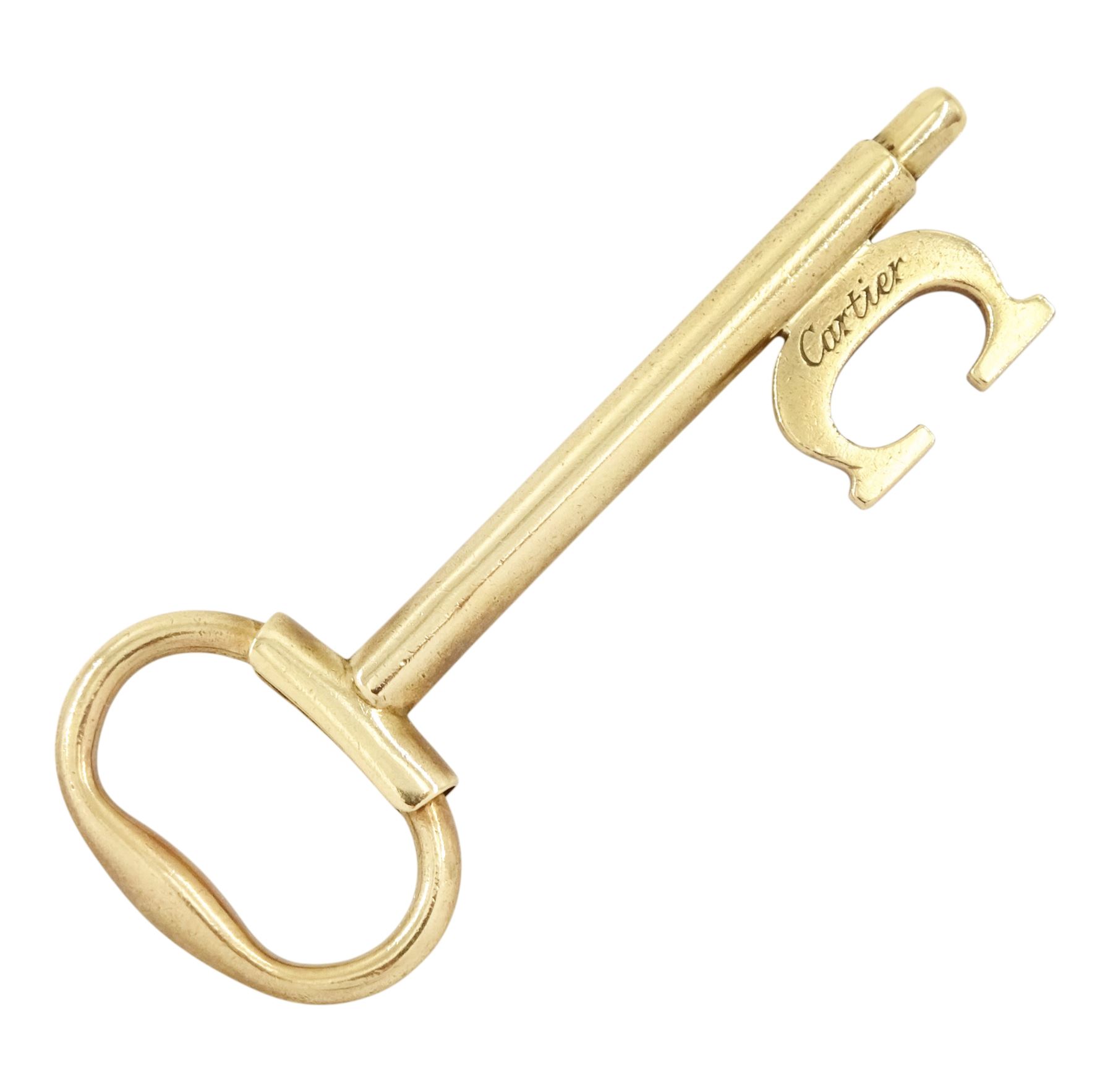 Cartier 9ct gold key pendant, London 1978