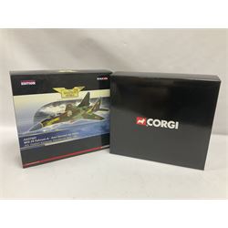 Corgi - Aviation Archive, ten 1:72 and 1:144 scale models comprising ‘Predators of the Skies’ PR99414 800 Naval Air Squadron no.1612/3110, two PR99415 852 Naval Air Squadron - Fleet Air Arm models nos.1029/3110 and 1037/3110; 49503 Battle of Britain Memorial Flight set; AA35004 The Korean War; AA37501 MiG 29 Fulcrum-A East German Air Force no.326/2060; ‘World War II D-Day’ AA30003 no.3305/5000; ‘Airliners of the World’ AA31504 no.370/1300; and AA33001 and AA33002 no.4305/6500; all boxed (10)