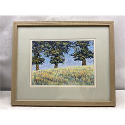 Paul Blackwell (Yorkshire Contemporary): 'The Three Trees', acrylic signed and dated '05, titled verso 29cm x 40cm  
Notes: Paul lives in Whitby and is a member of the Fylingdales Group of artists