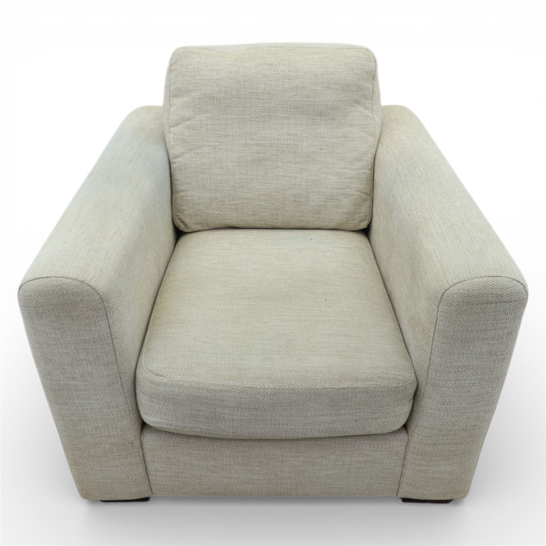 Contemporary armchair, upholstered in neutral fabric