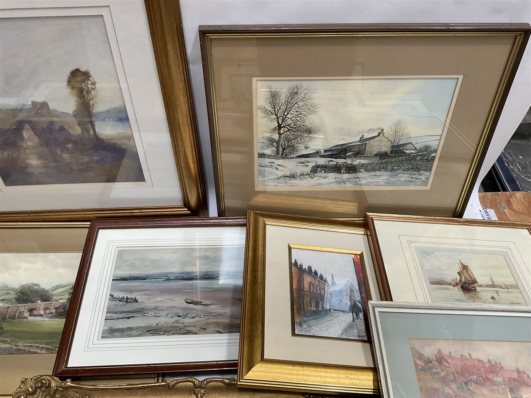 Collection of watercolours by various artists, including David Russel Anderson, Albert Thomas Pile, Frederick James Aldridge, Joseph Pighills, etc (qty)
