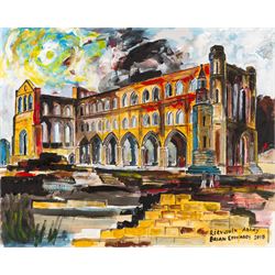 Brian Edwards (British 1944-): 'Rievaulx Abbey 2', acrylic on canvas signed and dated 2018...