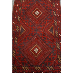  Meshwani red and blue ground runner rug, 245cm x 60cm  