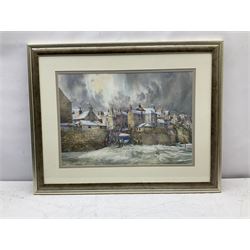 John Freeman (British 1942-): 'The Rescue' - the launch of the Whitby Lifeboat the Robert Whitworth at Robin Hoods Bay Jan. 1881,  limited edition colour print signed and numbered 18/850, 37cm x 54cm