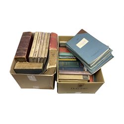 Collection of books, to include seven volumes of The faiths of the world,  Radio and Television Engineers Reference books, Carburettors and fuel injection systems, etc, in two boxes 