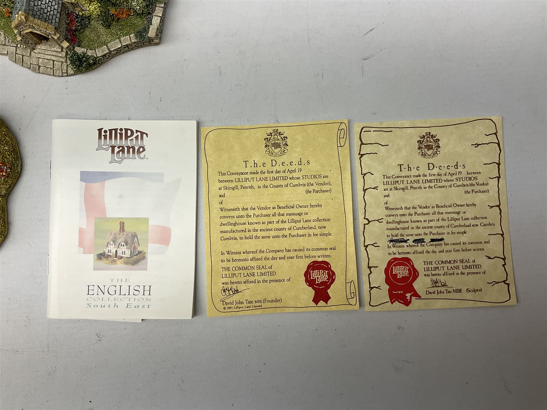 Eight Lilliput Lane models from the 'British Collection' to include six boxed and two loose examples, including 'Kenmore Cottage' and 'Hopcroft Cottage', some with deeds