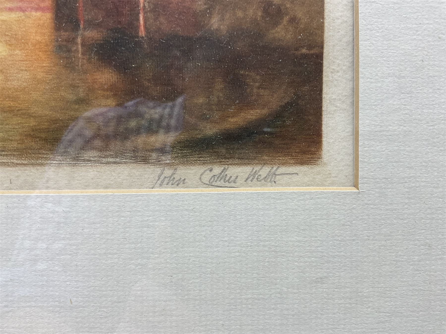 John Cother Webb (British 1855-1927) after Joseph Mallord William Turner RA (British 1775-1851): 'Ulysses Deriding Polyphemus', coloured mezzotint signed in pencil pub. Museum Galleries, London 1928, 34cm x 52cm