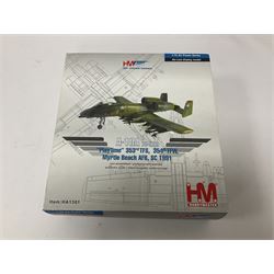 Nine 1:72 scale model aeroplanes comprising four ‘Sky Guardians’, F-16 Fighter Falcon, Sea Vixen FAW.2 899 Sqd XP924, Gloster Javelin FAW 9R 64 Sqd RAF XH766, and Sea Vixen F(AW) Mk2 XN694/305/BL No 892 Sqd RNAS Yeovilton; with three Hobby Master models, one Ixomodels model and one 72 Aviation model  (9)