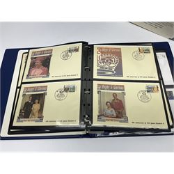 Commemorative stamps mostly relating to the Royal Family and Royal events, including Grenadines of St Vincent, Cayman Islands, Sierra Leone etc, housed in five 'The Royal Family' ring binder albums