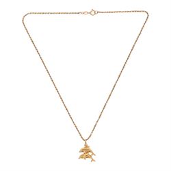 9ct gold dolphin pendant necklace