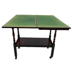 Victorian ebonised and walnut pedestal games table with chessboard top, fold over card table and a pine blanket box (3)